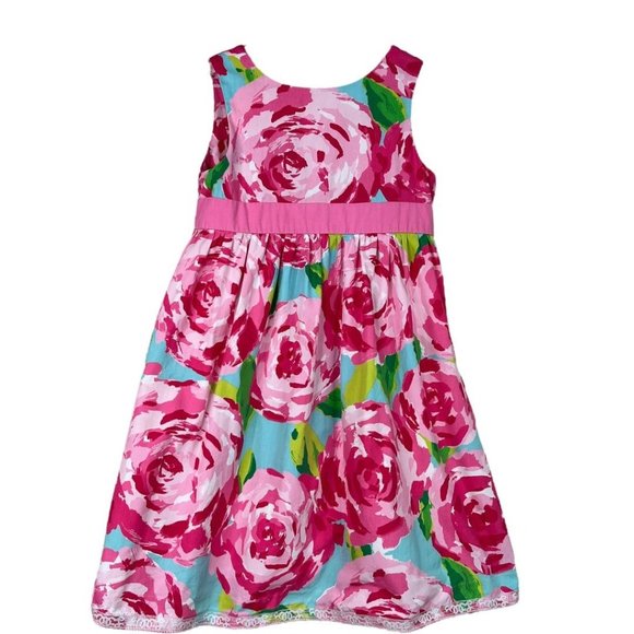 Lilly Pulitzer Other - Lilly Pulitzer Hotty Pink First Impression Dress Pink Floral Kids Size 5